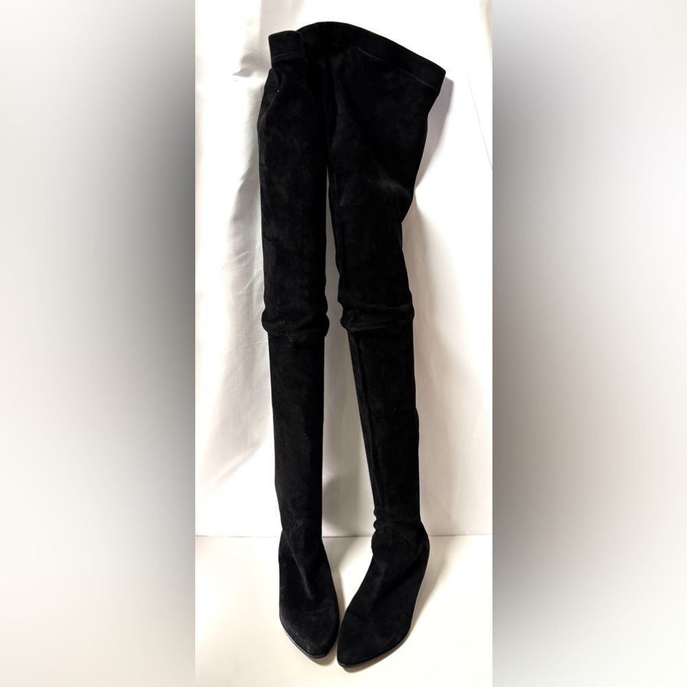 Tamara Mellon Black Suede Over-the-Knee Sock Boots | Italian Designer Style